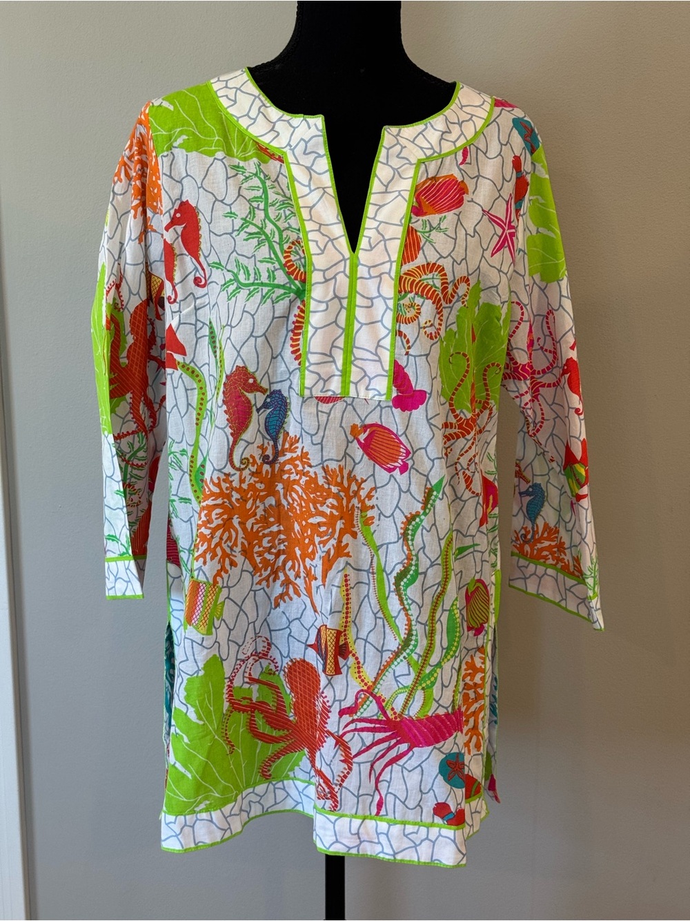 GRETCHEN SCOTT  Tunic Top Neptunes Playground NEW Sz Large Lightweight